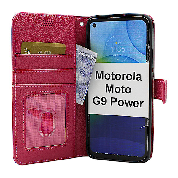 New Standcase Wallet Motorola Moto G9 Power Svart