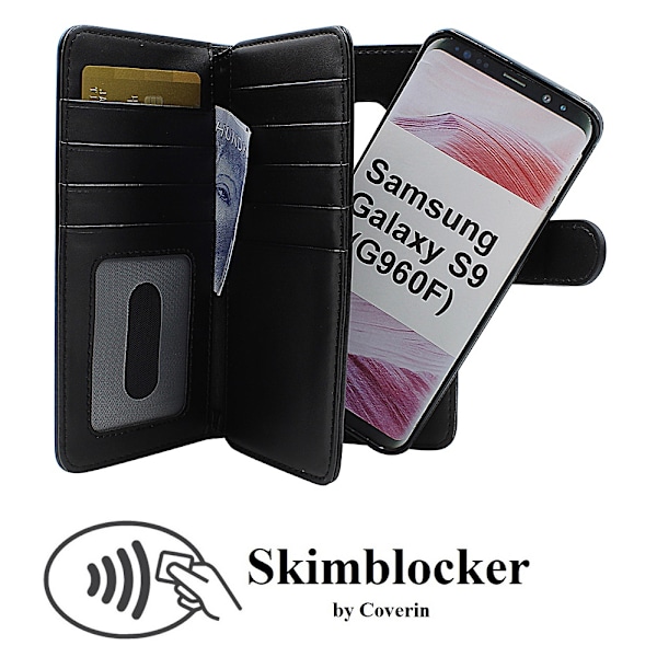Skimblocker XL Magnet Wallet Samsung Galaxy S9 (G960F) Svart