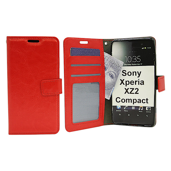 Crazy Horse Wallet Sony Xperia XZ2 Compact (H8324) Röd
