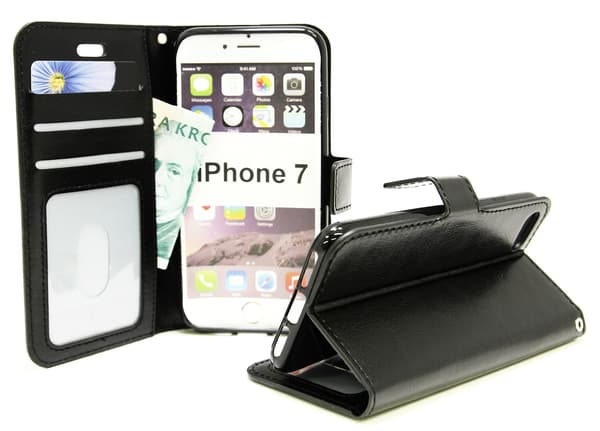 Crazy Horse Wallet iPhone 7 Svart