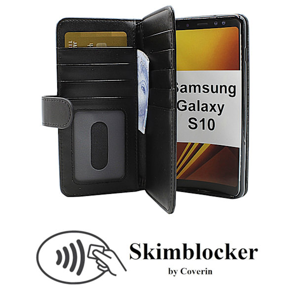 Skimblocker XL Wallet Samsung Galaxy S10 (G973F) (Svart)