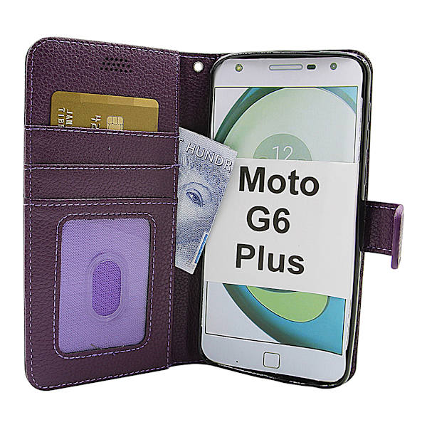 New Standcase Wallet Motorola Moto G6 Plus (Ljusblå) Ljusblå