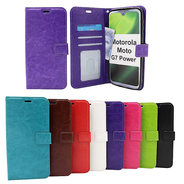 Crazy Horse Wallet Motorola Moto G7 Power Svart