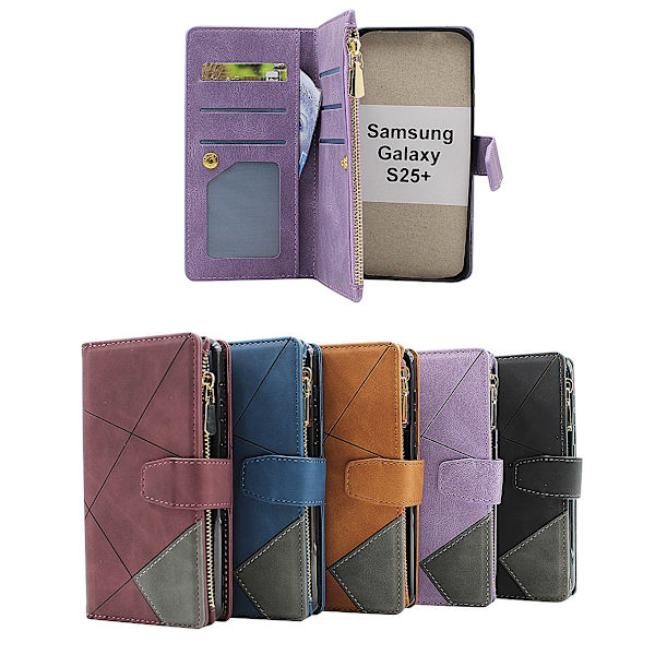 XL Samsung Galaxy S25+ Lyx Plånboksfodral Mörkblå