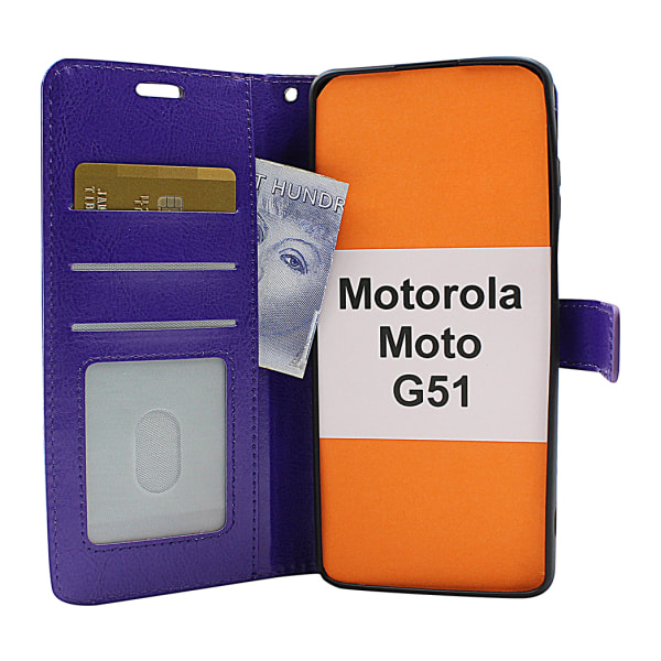 Crazy Horse Wallet Motorola Moto G51 Röd