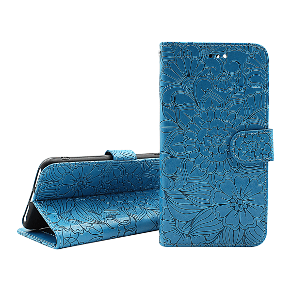 Flower Standcase Wallet Samsung Galaxy S23 FE 5G Blå