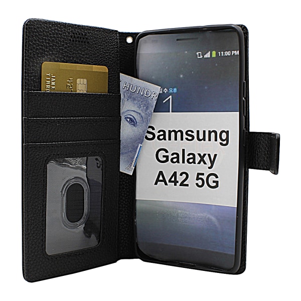 New Standcase Wallet Samsung Galaxy A42 5G (Svart) Svart