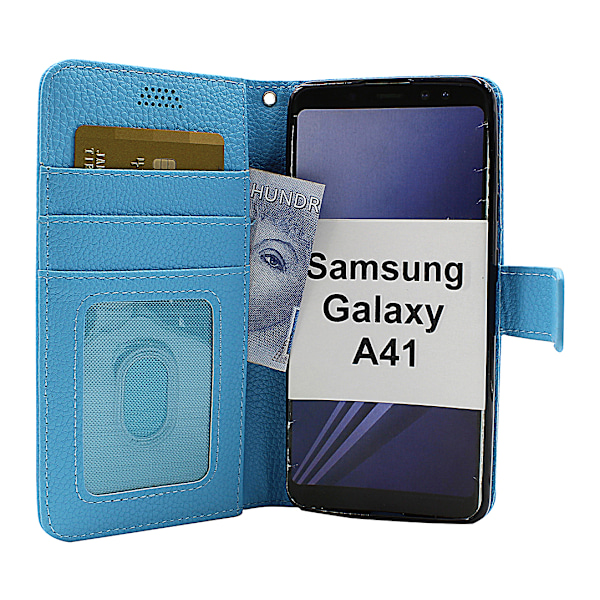 New Standcase Wallet Samsung Galaxy A41 Ljusblå