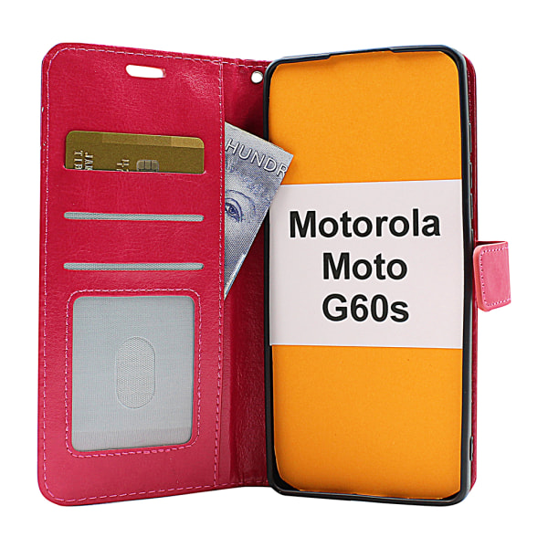 Crazy Horse Wallet Motorola Moto G60s Hotpink