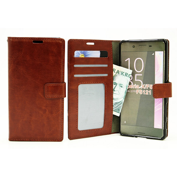 Crazy Horse Wallet Sony Xperia X (F5121) Brun