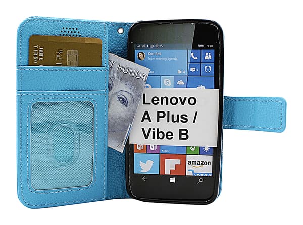 New Standcase Wallet Lenovo A Plus (A1010a20) Blå