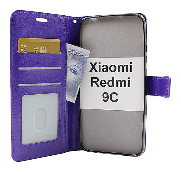 Crazy Horse Wallet Xiaomi Redmi 9C Lila