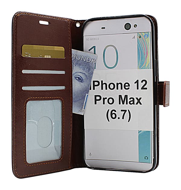 Crazy Horse Wallet iPhone 12 Pro Max (6.7) (Svart) Svart
