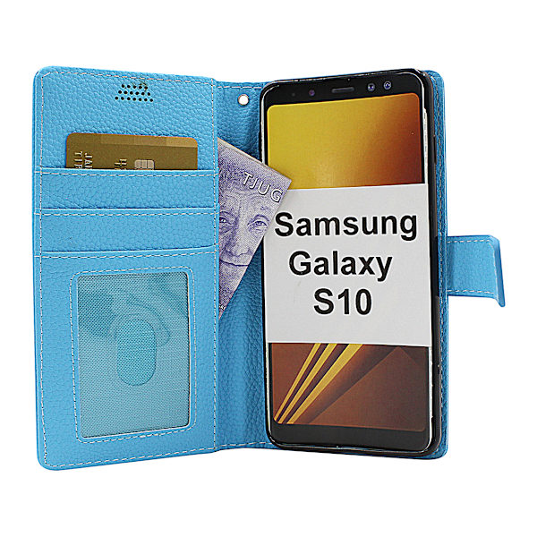 Standcase Wallet Samsung Galaxy S10 (G973F) Ljusblå