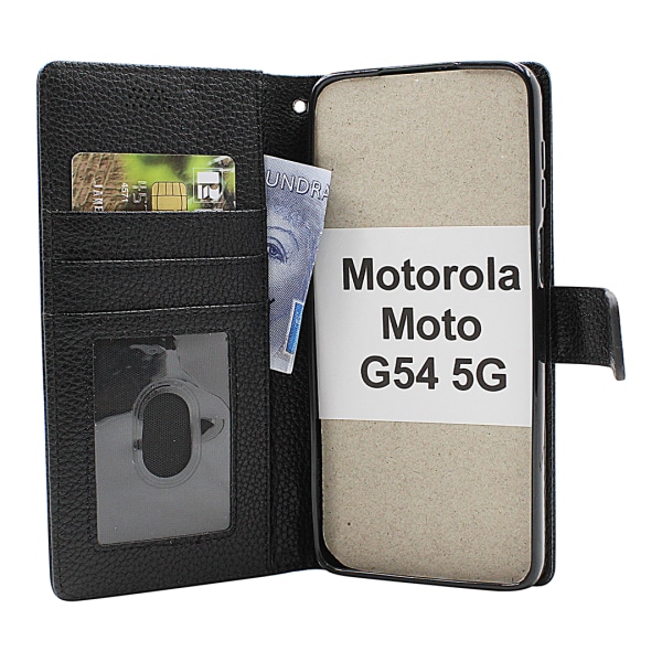 New Standcase Wallet Motorola Moto G54 5G Ljusblå