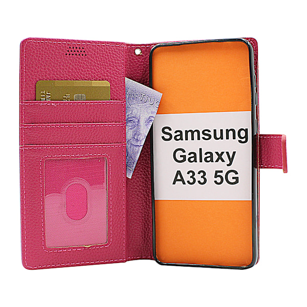 New Standcase Wallet Samsung Galaxy A33 5G (A336B) Svart