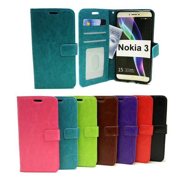 Crazy Horse Wallet Nokia 3 Röd