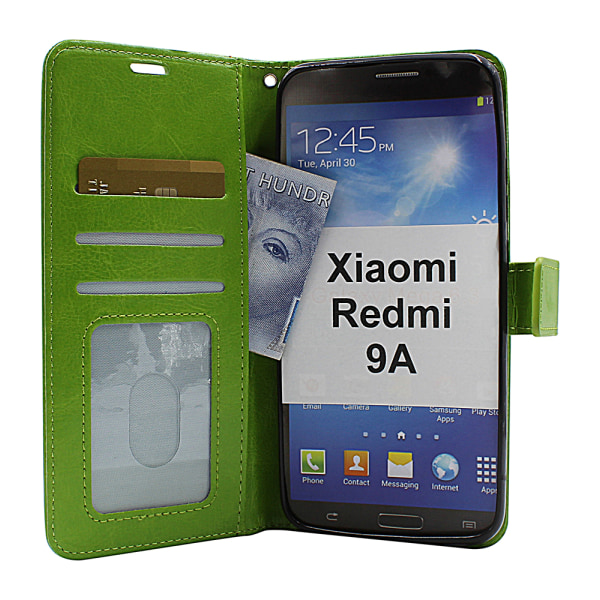 Crazy Horse Wallet Xiaomi Redmi 9A (Svart) Röd