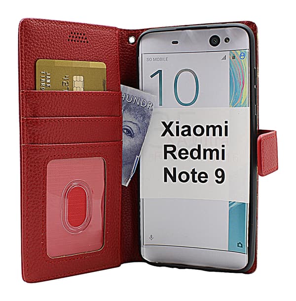New Standcase Wallet Xiaomi Redmi Note 9 Röd