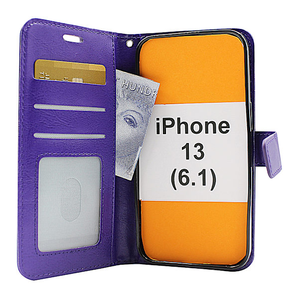 Crazy Horse Wallet iPhone 13 (6.1) Lila