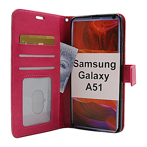 Crazy Horse Wallet Samsung Galaxy A51 (A515F/DS) Hotpink