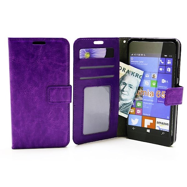 Crazy Horse Wallet Microsoft Lumia 650 Lila