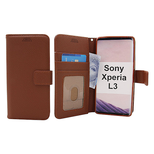 New Standcase Wallet Sony Xperia L3 Brun