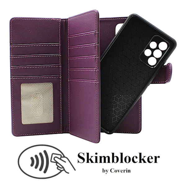 Skimblocker Galaxy A52 5G XL Magnet Plånboksfodral Svart