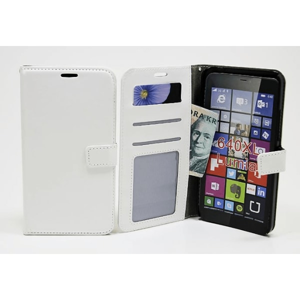 Crazy Horse wallet Microsoft Lumia 640 XL Vit