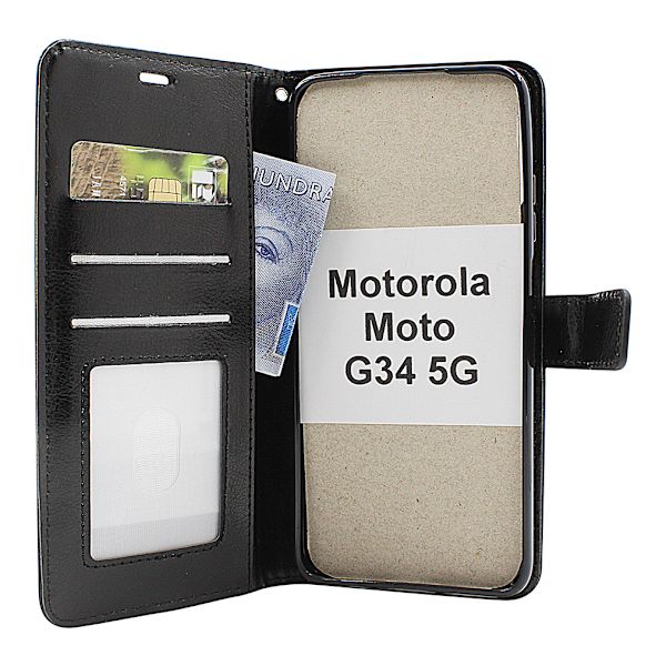 Crazy Horse Wallet Motorola Moto G34 5G Grön