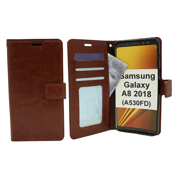 Crazy Horse Wallet Samsung Galaxy A8 2018 (A530FD) Brun