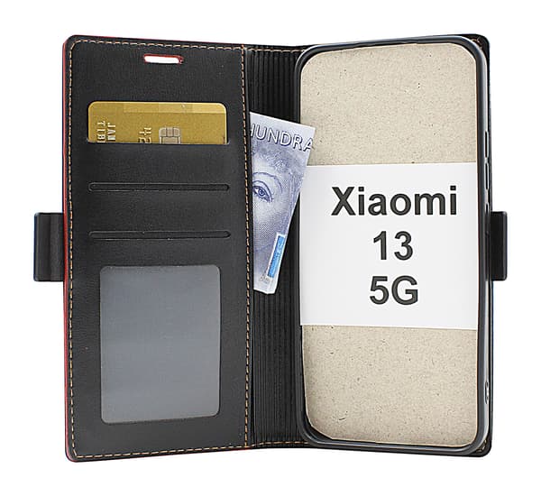 Lyx Standcase Wallet Xiaomi 13 5G Marinblå
