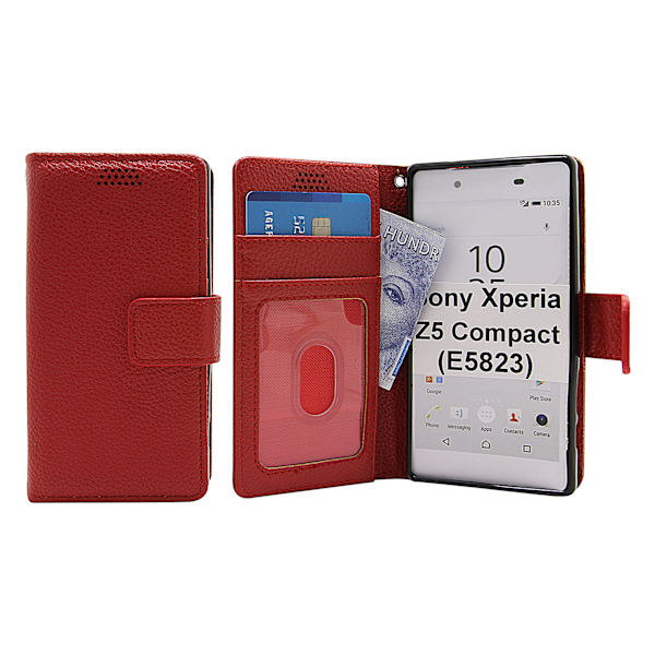 New Standcase Wallet Sony Xperia Z5 Compact (E5823) Röd