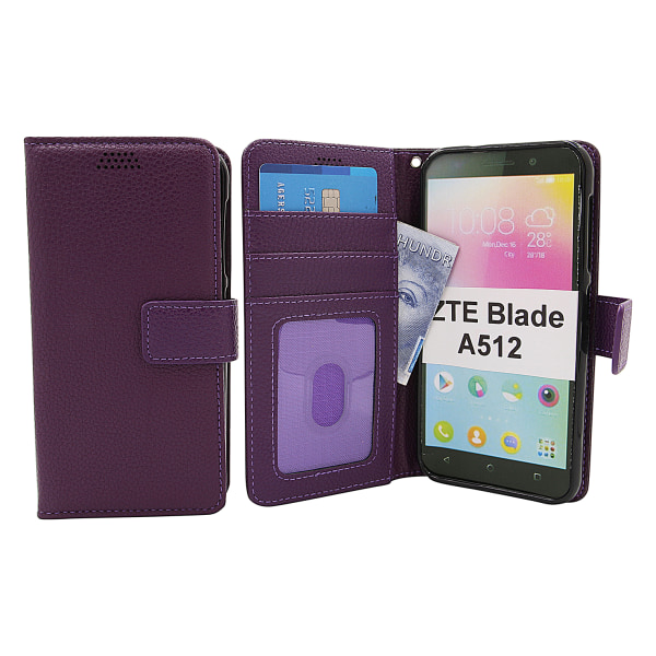 New Standcase Wallet ZTE Blade A512 (Svart) Ljusblå