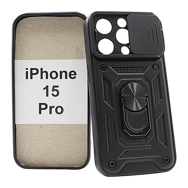 TPU Tough Slide Case iPhone 15 Pro Svart