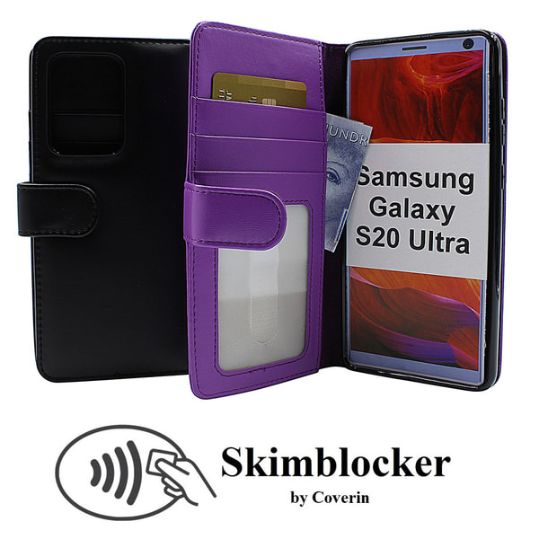 Skimblocker Plånboksfodral Samsung Galaxy S20 Ultra (G988B) Lila