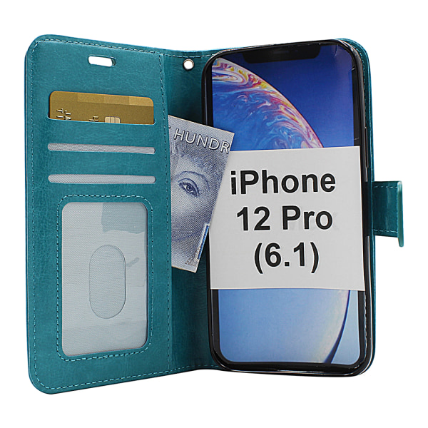 Crazy Horse Wallet iPhone 12 Pro (6.1) (Svart) Grön