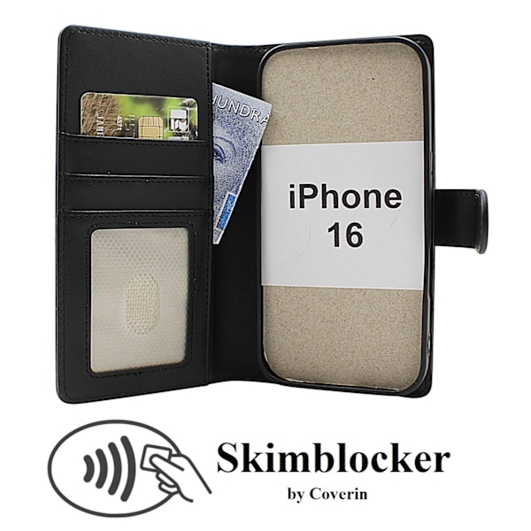 Skimblocker iPhone 16 Magnet Plånboksfodral