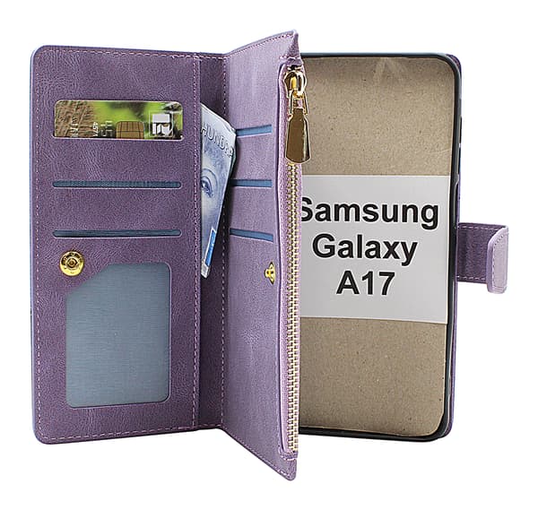 XL Samsung Galaxy A17 Lyx Plånboksfodral Marinblå