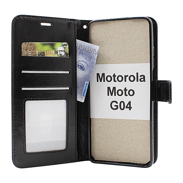 Crazy Horse Wallet Motorola Moto G04 Röd