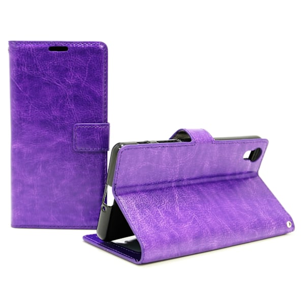 Crazy Horse Wallet Sony Xperia X (F5121) Lila