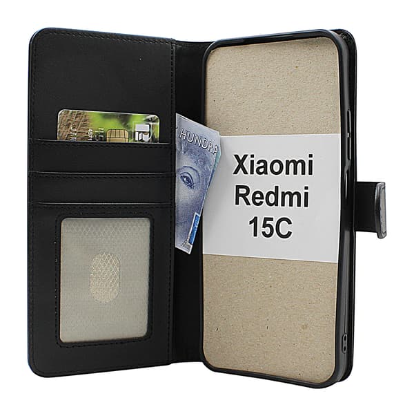 Skimblocker Xiaomi Redmi 15C Plånboksfodral Svart