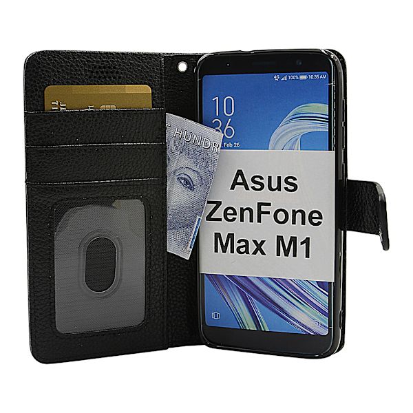 New Standcase Wallet Asus ZenFone Max M1 (ZB555KL) Svart