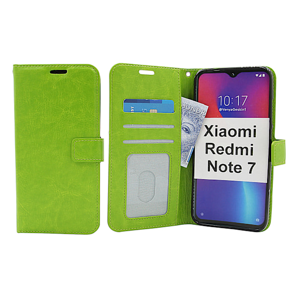 Crazy Horse Wallet Xiaomi Redmi Note 7 Grön