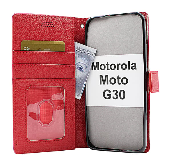 New Standcase Wallet Motorola Moto G30 Röd