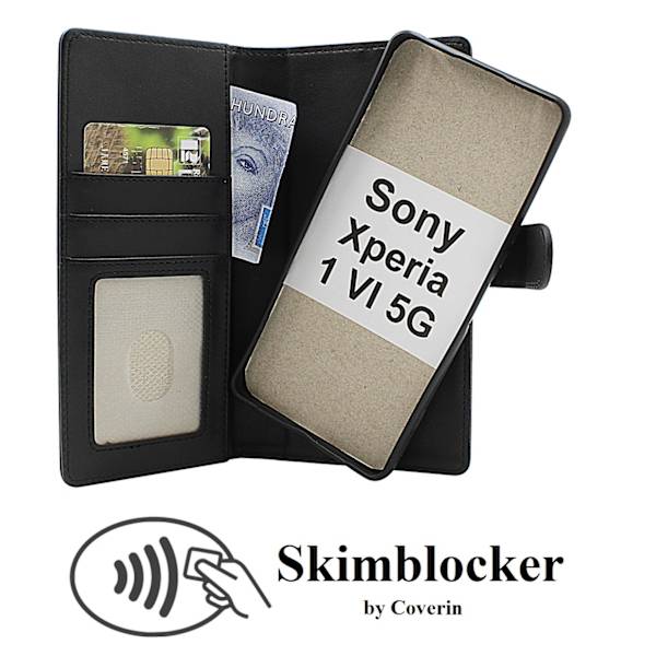 Skimblocker Sony Xperia 1 VI 5G Magnet Plånboksfodral Svart