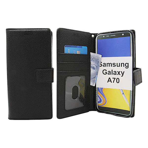 New Standcase Wallet Samsung Galaxy A70 (A705F/DS) Svart