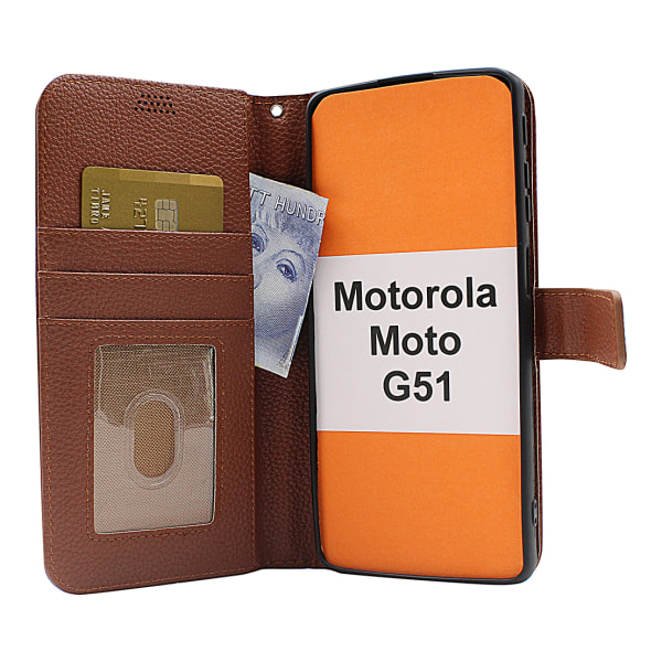 New Standcase Wallet Motorola Moto G51 Ljusblå