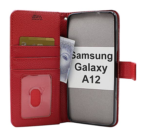 New Standcase Wallet Samsung Galaxy A12 (A125F/DS) Röd