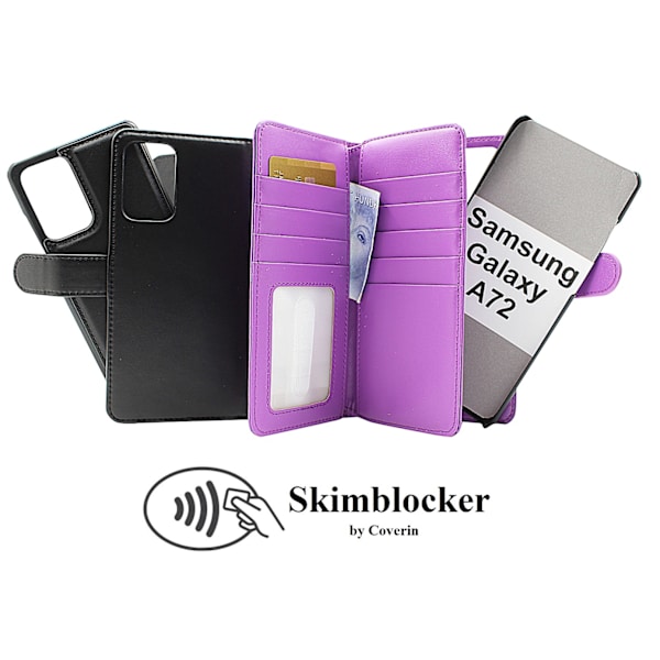 Skimblocker XL Magnet Fodral Samsung Galaxy A72 Lila